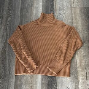 Everlane - Warm Carmel - Cotton Ribbed Turtleneck Sweater - XS